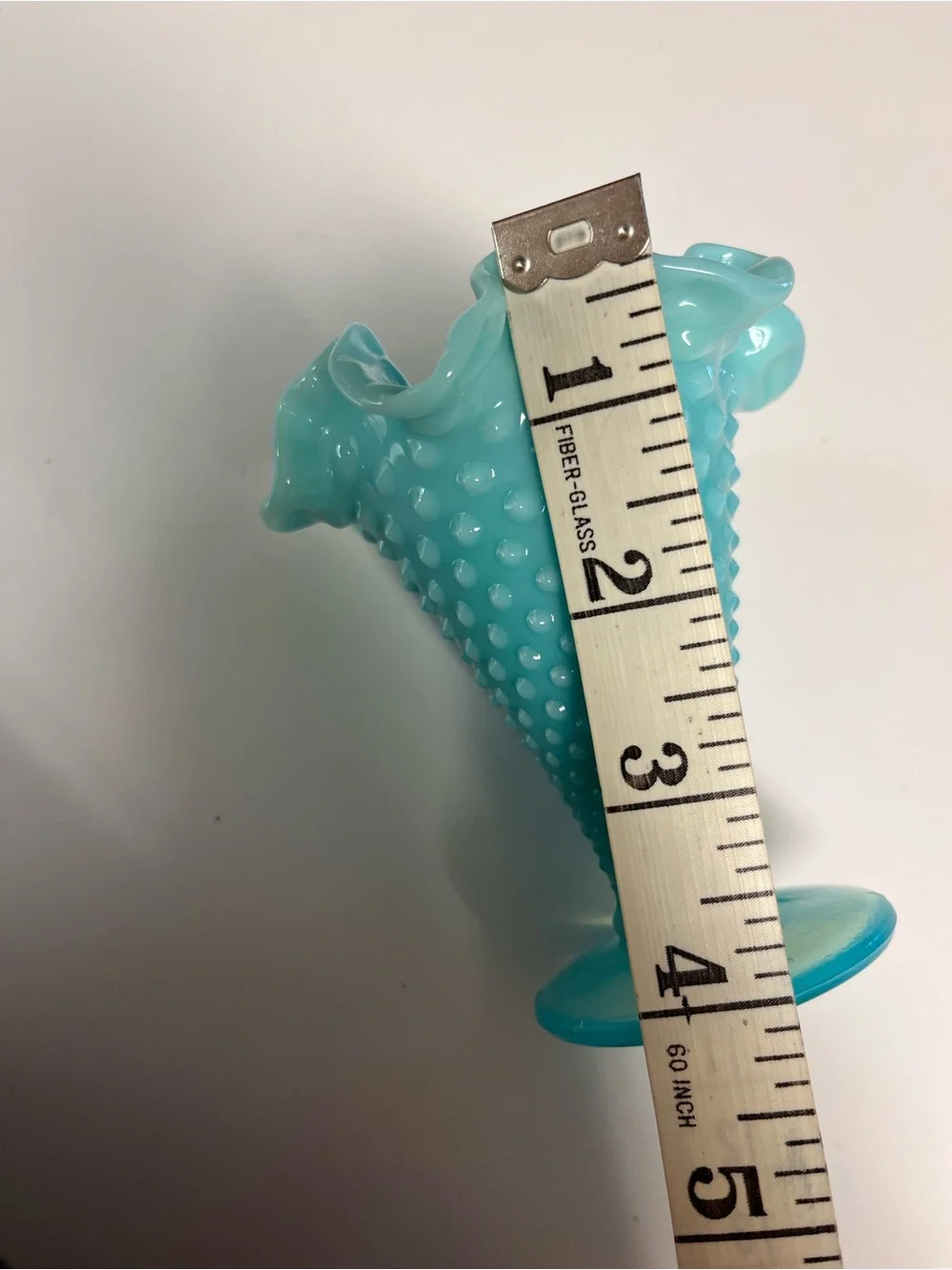 Fenton Turquoise milk glass trumpet base - Picture 6 of 8